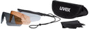 uvex apache spec Militär-Schutzbrille - EN 166 & STANAG 2920/4296 - Schießbrille + Etui + 3 verschiedene Scheiben